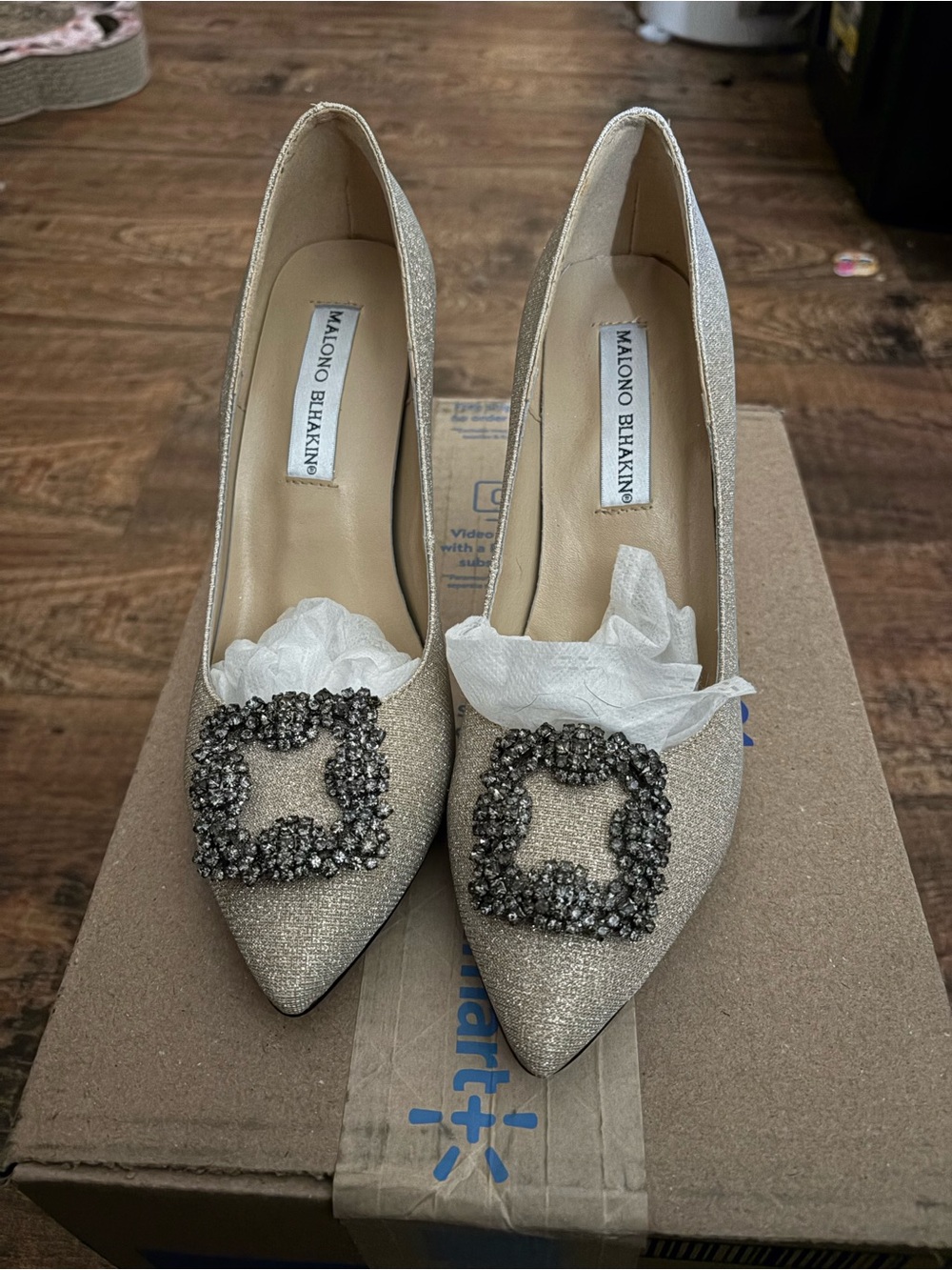 Women's Glitter Pointed Toe Pump in Champagne Beautiful